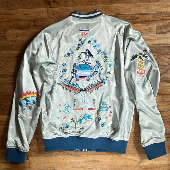 Diesel Snake Embroidered Bomber Jacket (Reversible) - Picture 9 of 15